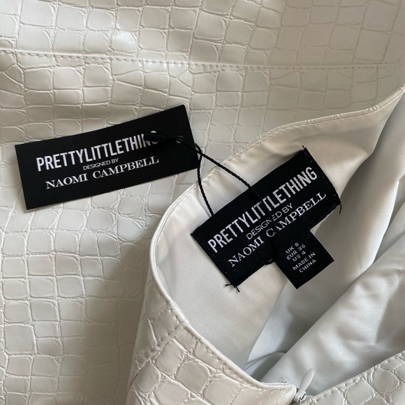 Pretty Little Thing, white crocodile, body on dress, size 4 - Picture 4 of 4